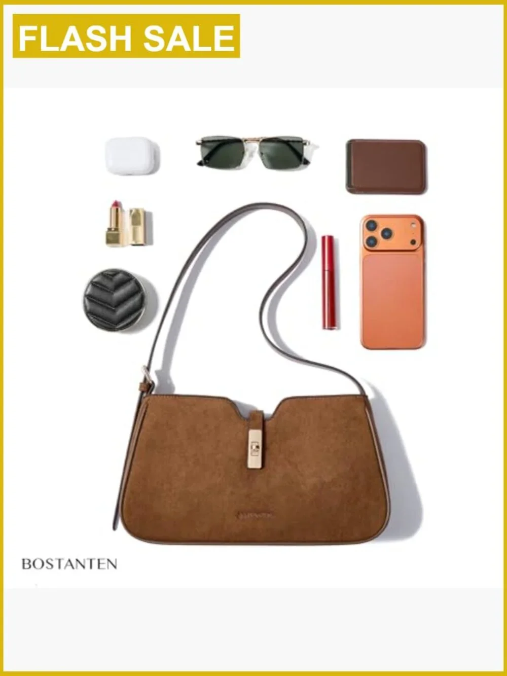 Vegan Leather Hobo Shoulder Bag with Adjustable Strap